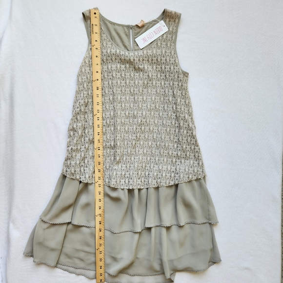 Lace Dress Sleeveless Gray Boho Cottagecore Prairie Pretty Summer Lagenlook - Picture 12 of 13